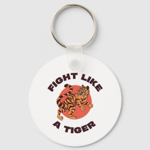 Vecht als een Tijger Motiverend Design Sleutelhanger