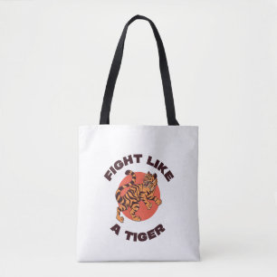 Vecht als een Tijger Motiverend Design Tote Bag