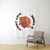 Vecht als een Tijger Motiverend Design Wandkleed (In situ)