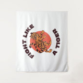 Vecht als een Tijger Motiverend Design Wandkleed (Voorkant)