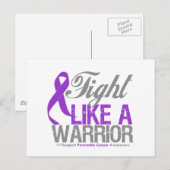 Vecht als een Warrior Pancreatic Cancer Briefkaart (Voorkant / Achterkant)