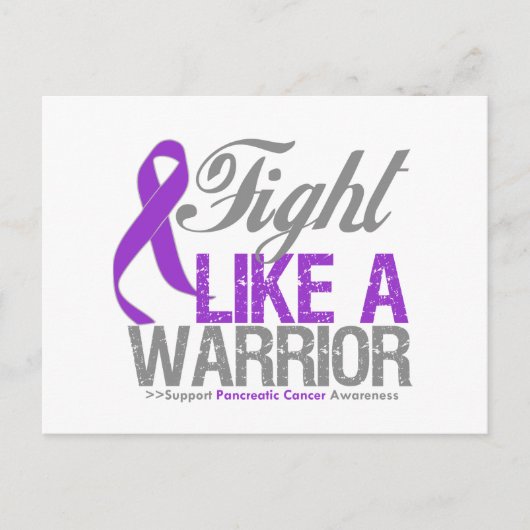 Vecht als een Warrior Pancreatic Cancer Briefkaart (Voorkant)