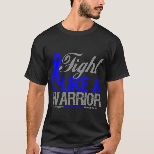 Vecht als een Warrior Rectal Cancer T-shirt (Voorkant)