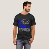 Vecht als een Warrior Rectal Cancer T-shirt (Voorkant volledig)