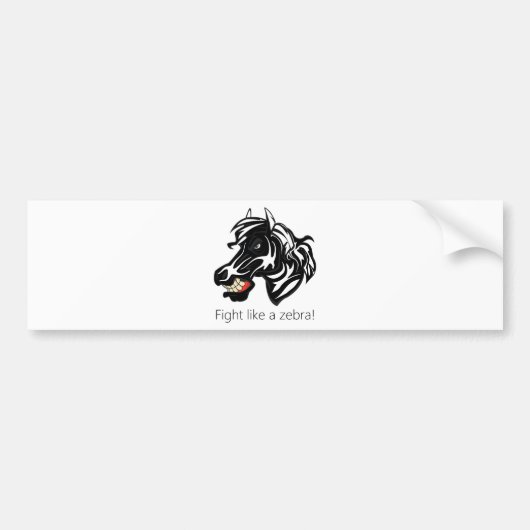 Vecht als een Zebra.png Bumpersticker (Voorkant)