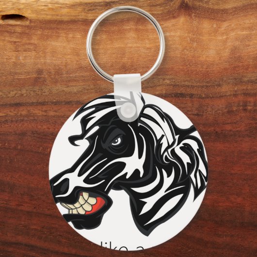 Vecht als een Zebra.png Sleutelhanger (Voorkant)