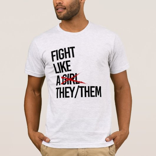 Vecht als een zij hen t-shirt (Voorkant)