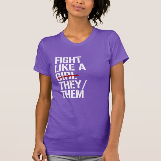 Vecht als een zij hen t-shirt (Voorkant)