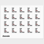 Vecht als een zij hen vierkante sticker (Vel)