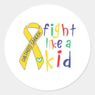 Vecht Als Kind Gouden Lintje Kinderkanker Bewustzi Ronde Sticker