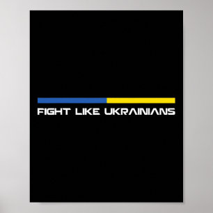 Vecht als Oekraïens Oekraïense Vlag Ondersteuning Poster