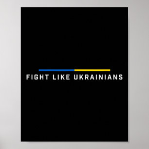 Vecht als Oekraïens Oekraïense Vlag Ondersteuning  Poster