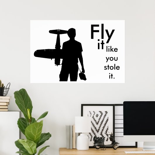 Vecht alsof je het gestolen hebt poster (Thuiskantoor)