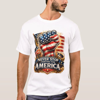 Vecht altijd door voor Amerika – Patriottische Vui T-shirt