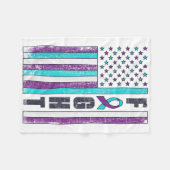 Vecht Amerikaanse Vlag Zelfmoordpreventie Bewustzi Fleece Deken (Voorkant (Horizontaal))