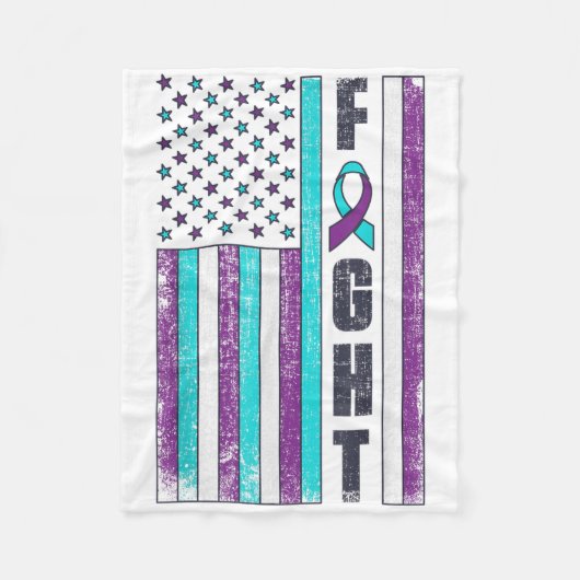 Vecht Amerikaanse Vlag Zelfmoordpreventie Bewustzi Fleece Deken (Voorkant)