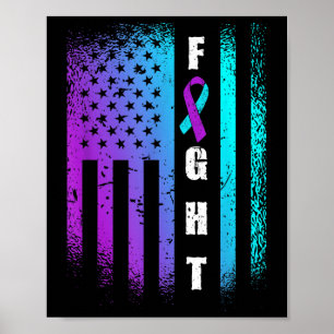 Vecht Amerikaanse Vlag Zelfmoordpreventie Bewustzi Poster