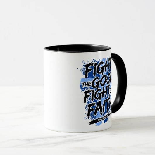 Vecht de goede strijd van het geloof mok (Voorkant rechts)