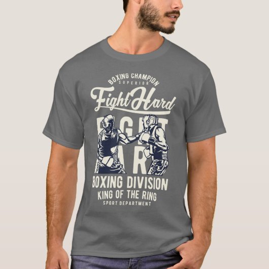 Vecht hard boksen t-shirt (Voorkant)