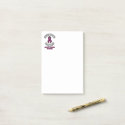 Vecht hard.. borstkanker post-it® notes (Op bureau)
