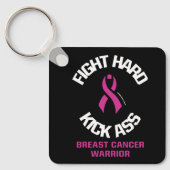 Vecht hard.. borstkanker sleutelhanger (Voorkant)