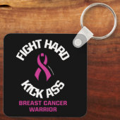 Vecht hard.. borstkanker sleutelhanger (Achterkant)