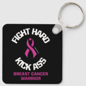 Vecht hard.. borstkanker sleutelhanger (Achterkant)