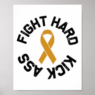 Vecht Hard Kicks Kinderkankerbewustzijn Poster