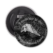 Vecht hard, verdien het Mordhau Button Flesopener (Voorkant)