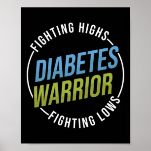 Vecht Hoge Ondersteuning Type 1 Diabetes Krijger B Poster
