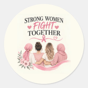 Vecht Hoop Genees Borstkanker Bewustzijn Ronde Sticker