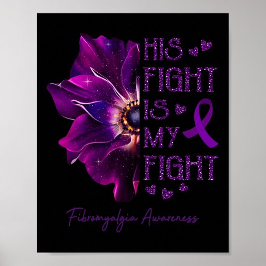 Vecht is mijn gevecht Anemone Bloem Fibromyalgie A Poster (Voorkant)