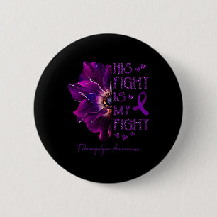 Vecht is mijn gevecht Anemone Bloem Fibromyalgie A Ronde Button 5,7 Cm