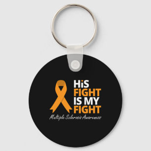 Vecht is mijn gevecht MS Awareness Oranje Lint Sleutelhanger