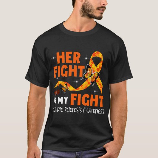Vecht is mijn strijd MS Multiple Sclerose Awarenes T-shirt (Voorkant)