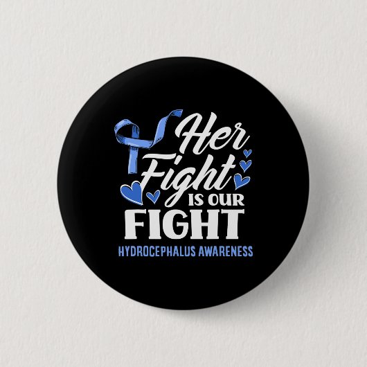 Vecht is onze vechtdochter Hydrocephalus Awarenes Ronde Button 5,7 Cm (Voorkant)