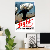 Vecht — Laten we meedoen aan de marine Poster (Thuiskantoor)