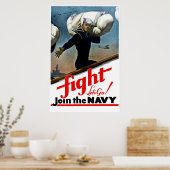 Vecht — Laten we meedoen aan de marine Poster (Keuken)