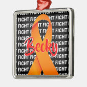 Vecht Leukemie Oranje lint Metalen Ornament (Links)
