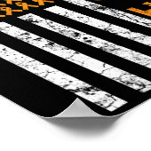 Vecht met Amerikaanse vlag Oranje lint Leukemie Aw Poster (Hoek)
