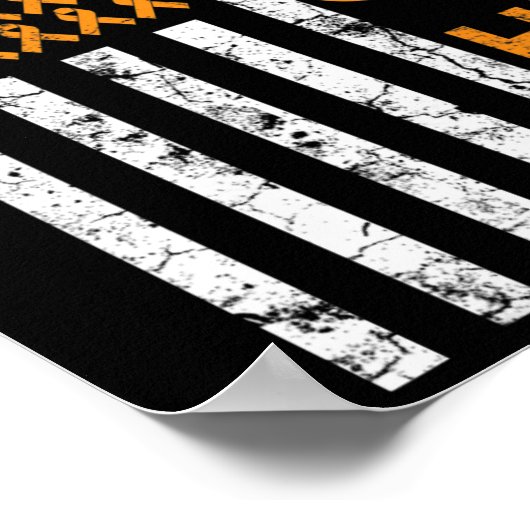 Vecht met Amerikaanse vlag Oranje lint Leukemie Aw Poster (Hoek)