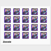 Vecht met het monster vierkante sticker (Vel)
