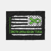 Vecht nooit alleen Vlag Groene Nierziekte Fleece Deken (Voorkant (Horizontaal))