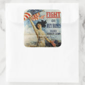 Vecht- of inkoopobligaties vierkante sticker (Tas)