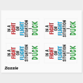 Vecht of Vlucht Grappige Overlevingshumor Mok Rechthoekige Sticker
