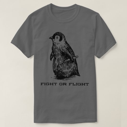 Vecht of Vlucht Grappige Pinguïn Pun Vecht of Vluc T-shirt (Design voorkant)