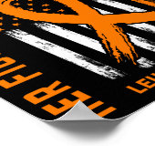 Vecht oranje moeder mama leukemie bewustzijn vlag poster (Hoek)