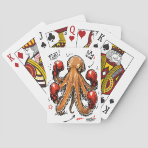 Vecht Ronde 1 Boksen Octopus – Krachtige Handgetek Pokerkaarten