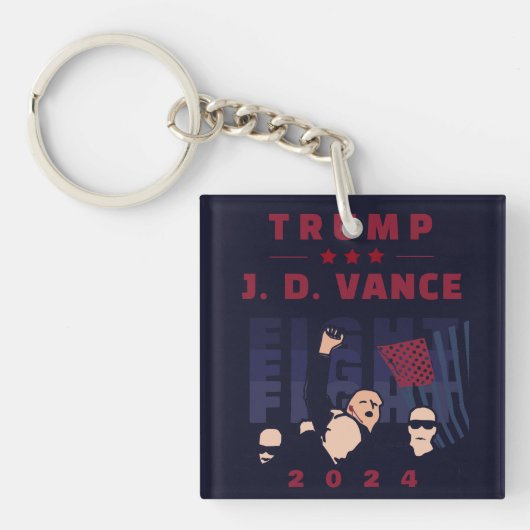 VECHT STRIJD TRUMP VANCE 2024 SLEUTELHANGER (Voorkant)