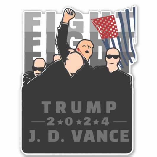 VECHT STRIJD TRUMP VANCE 2024 STICKER (Voorkant)